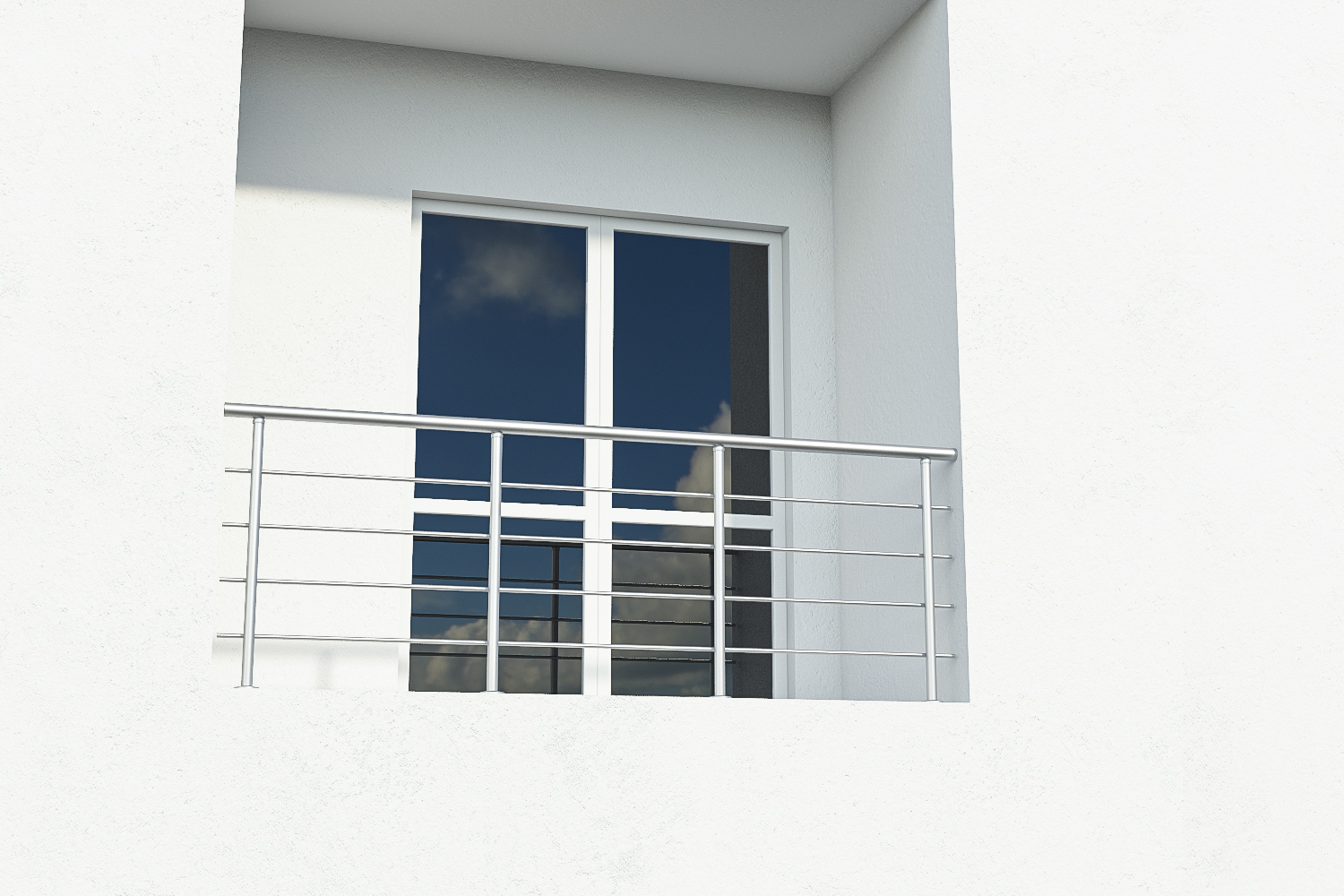 Ограждения балкона четыре ригеля из круглой трубы